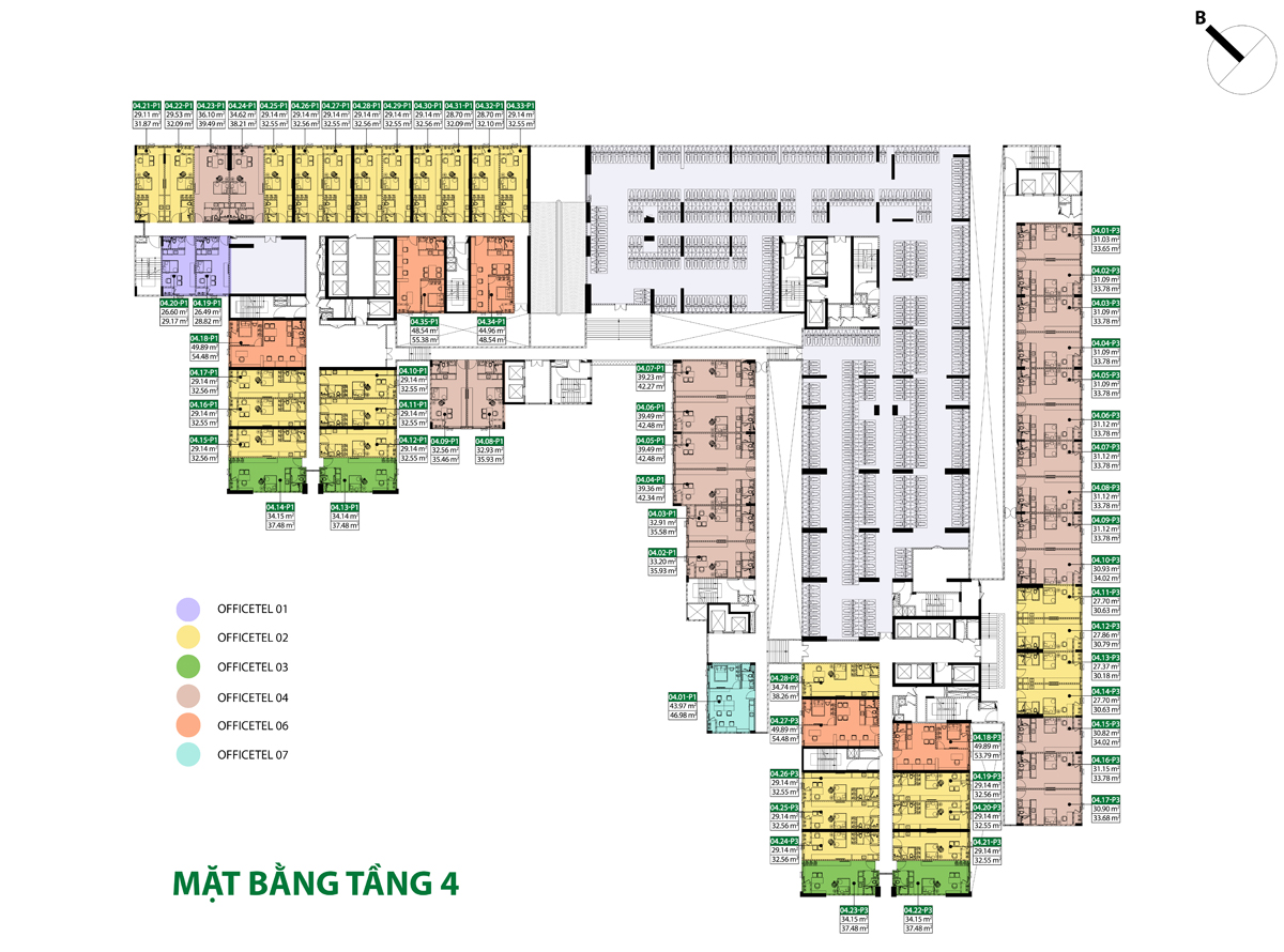 Mặt bằng tầng 4 - Picity Bình Dương