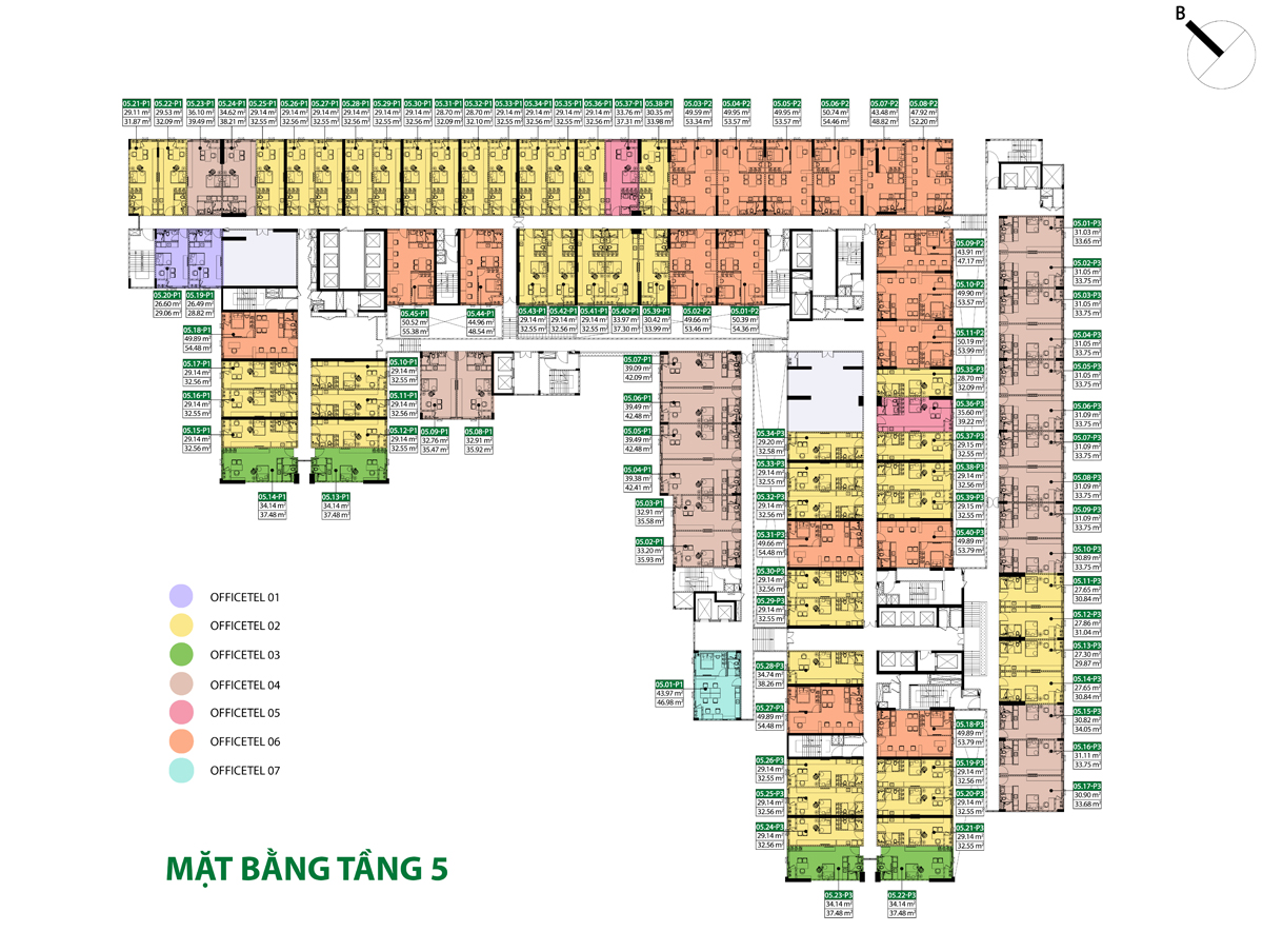 Mặt bằng tầng 5 - Picity Bình Dương