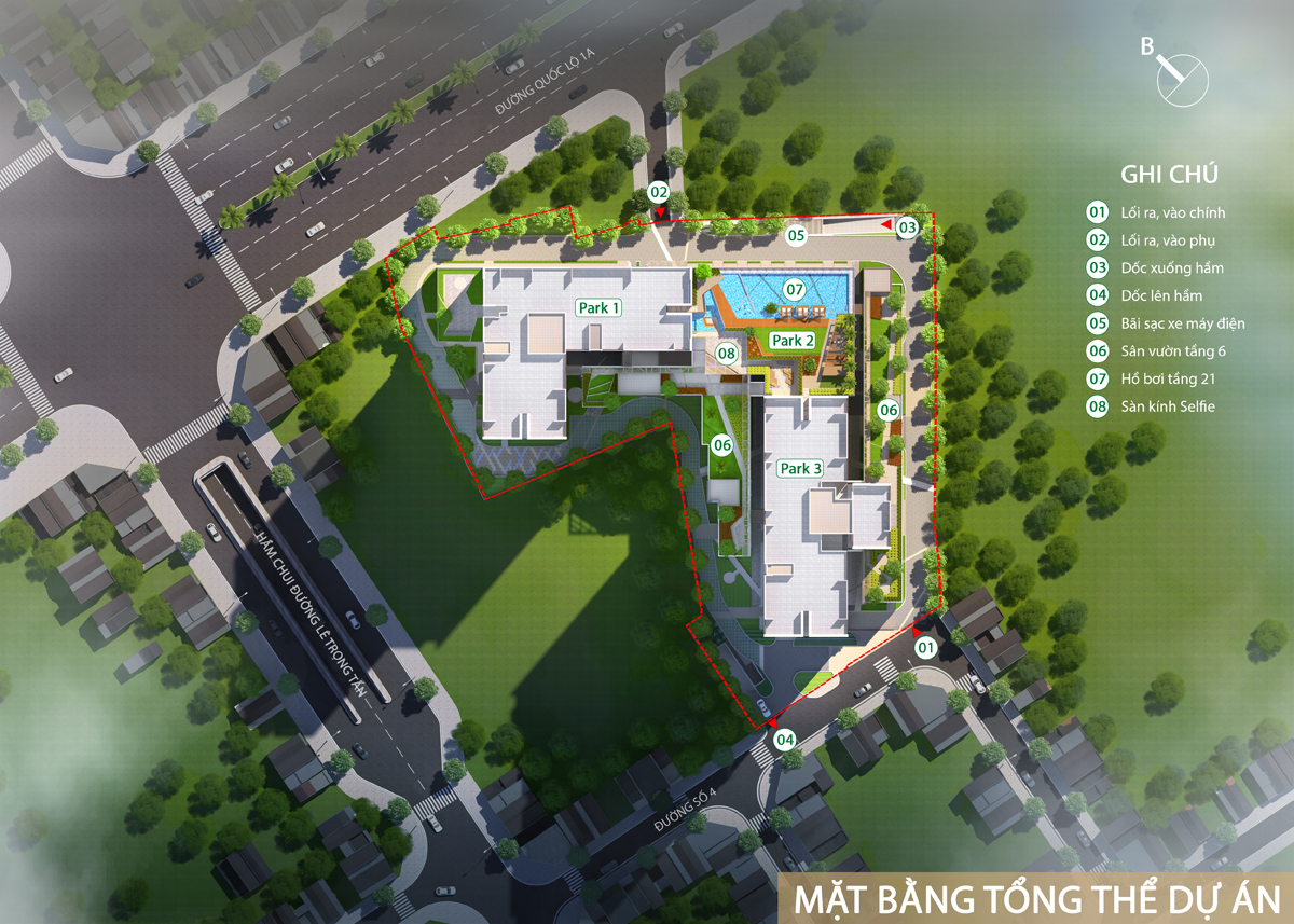 Mặt bằng tổng thể Picity Sky Park Bình Dương